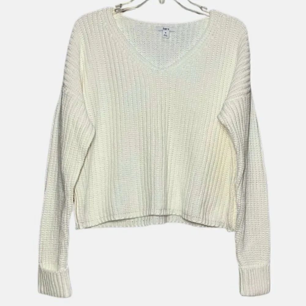 Bar III Cropped Ribbed Sweater in Creamy White Women’s M